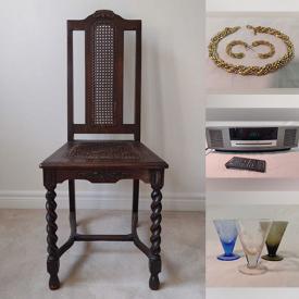 MaxSold Auction: This online auction features desk, Laura Berry prints, Alex Krajewski prints, bedroom furniture, table lamps, Royal Doulton figurines, printer, teacup/saucer sets, small kitchen appliances, costume jewelry, TV, patio furniture, and more!