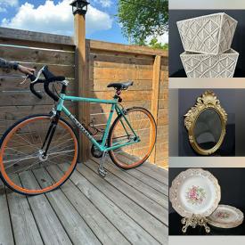 MaxSold Auction: This online auction features bike, NIB pendant light, mirrors, decorative plates, Sentry safe, pet products, Halloween costumes, dollhouse, printer, sports equipment, solar fairy lights, drawer pulls, fitness gear, planters, antique Limoges, candelabras, costume jewelry, women’s clothing, Art Deco cabinet, office supplies, collectible Barbie, and more!