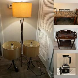 MaxSold Auction: This online auction features MCM lamps, stained glass lamp, fitness gear, vintage metal fireplace cover, patio furniture, framed wall art, oil lamp, watches, small kitchen appliances, and more!