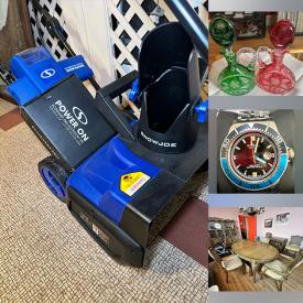 MaxSold Auction: This online auction features stereocomponents, area rugs, dining table & chairs, exercise equipment, bedroom furniture, vanity tables, mini fridge, outdoor chairs, vintage typewriter, chest freezer, refrigerator, snow blowers, power & hand tools, cameras, desk & chair, costume jewelry, decanter, small kitchen appliances, art glass, hand bags, watches, vinyl records, TVs, garden tools, and more!n