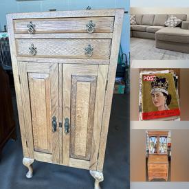 MaxSold Auction: This online auction features monitors, computer desk, planter pots, sectional sofa, vinyl records, dehumidifier, TV, guitar, hardware, stone masks, small kitchen appliances, cookie jar, patio furniture, garden art, camping gear, bar stools, pet products, yarn, power & hand tools, metal wall art, humidifier, garden tools, and more!