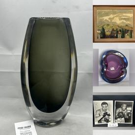 MaxSold Auction: This online auction features vintage wood carvings, Fenton glass, vintage Indigenous artwork, Mexican art pottery, art glass, vintage Frankoma pottery, Zanesville pottery, Photo Bob photographs, vintage Bauer pottery, character jug, stained glass panel, vintage Bizen ware, antique oil lamp, and more!