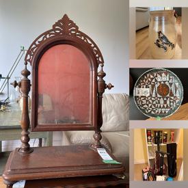 MaxSold Auction: This online auction features area rug, pedestal table, decorative plates, stereo components, vintage sewing machine, crocks, oil lamps, desk, Fiestaware, small kitchen appliances, teacup/saucer sets, patio furniture, camping gear, Ikea cabinets, futon, sports equipment, costume jewelry, and more!