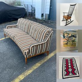 MaxSold Auction: This auction features Brass Decor, Candleholders, Pottery, Fabric Art, Steelcase Chairs, Abstract Art, Ceramics, Carved Quebec Figures, MCM Sofa, Vintage Posters, Lamps, Scandinavian Rocking Chair and much much more!