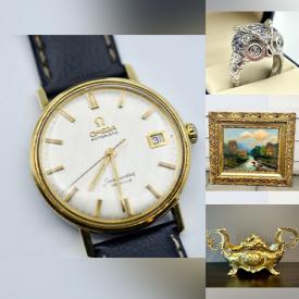 MaxSold Auction: This online auction features brass doorstop, watches, stained glass lamp, uranium glass, art glass, depression glass, cameo collection, gemstone, gold & silver jewelry, coins, charm bracelets, Swarovski jewelry, soapstone carving, loose gemstones, antique oil paintings, decanter, and much, much, more!!!