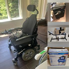 MaxSold Auction: This online auction features office chair, dining table & chairs, patio furniture, wheelchairs, home health aids, office supplies, Sentry safe, pet products, toys, doll house, sports trading cards, fitness gear, desk, print, TVs, garden tools, BBQ grill, power washer, pool toys, pool cleaner, garden art, exercise equipment, air compressor, small kitchen appliances, and much, much, more!!!