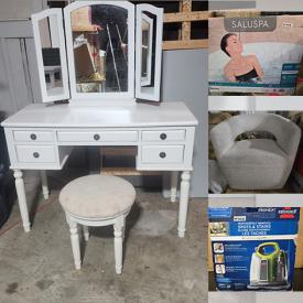 MaxSold Auction: This online auction features area rug, floor lamp, garden tools, vanity, tableware, dining table, shoe cabinet, sentry safe, small kitchen appliances, portable hot tub, nutcracker, scooters, tabletop fountain, humidifier, recliners, yoga chaise lounge, and more!