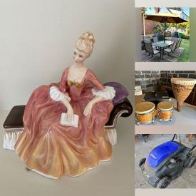 MaxSold Auction: This online auction features Royal Doulton figurines, antique mantle clock, upright piano, tea trolley, collector plates, decorative plates, teacup/saucer sets, brass rubbings, small kitchen appliances, TVs, musical instruments, games, men’s clothing, guitars, area rug, fabric, desk & chair, office supplies, printer, office furniture, patio furniture, BBQ grill, karaoke system, sewing machine, lawnower, garden tools, costume jewelry, and more!