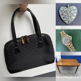 MaxSold Auction: This online auction features designer handbags & shoes, silver & gemstone jewelry, watches, perfume flasks, Baccarat decanter, camera, toys, and more!