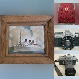 MaxSold Auction: This online auction features area rugs, vintage cameras, signed oil paintings, Glenna Drummond watercolours, stone carvings, wood carvings, Limoges, teacup/saucer sets, and more!