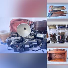 MaxSold Auction: This online auction features vintage TV lamp, vintage bottles, floor ashtray, sewing machines, vintage Prex, vintage cameras & accessories, toys, women’s shoes, vintage buttons, vintage photo enlager, vintage tins, educational games, vintage stained glass lamp, hardware, and much more!