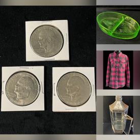 MaxSold Auction: This online auction features costume jewelry, banknotes, collectible spoons, coins, crafting supplies, Pokemon cards, men’s & women’s clothing, insulators, comics, marbles, stamps, art glass, TY collection, Fenton glass, snuff bottle, Uranium glass, art pottery, and much, much, more!!!