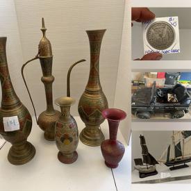 MaxSold Auction: This online auction features miniature tea set, small kitchen appliances, vintage brass vessels, coins, art glass, kids\' clothing & shoes, lawnmower, garden tools, kids\' ride-on vehicle, vintage coaster collection, children’s books, and more!