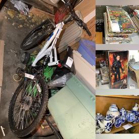 MaxSold Auction: This online auction features bikes, collector spoon collection, doll furniture, vintage tins & bottles, garden tools, art glass, blue & white collectibles, matchbook collection, novelty teapot collection, vintage shaving, S&P shaker collection, teacup/saucer sets, Avon decanters & bottles, perfume bottles, uranium glass, sports trading cards, comics, antique mantle clock, carousel horse,  bell collection, teacup/saucer sets, collectible eggs, oil lamps, art pottery, stained glass lights, cuckoo clock, collector plates, vintage toys, and much, much, more!!!