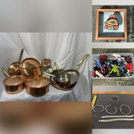 MaxSold Auction: This online auction features small kitchen appliances, Le Creuset, cabinet pulls, office chair, puck lights, vintage Pyrex, electrical supplies, hardware, home electronics, planter, teacup/saucer sets, puzzles, costume jewelry, Depression glass, Legos, Artie George art, patio furniture, playhut tent, and more!