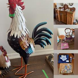 MaxSold Auction: This online auction features Victorian sideboard, Belleek, Royal Doulton figurine, Moorcroft, teacup/saucer sets, vintage pewter, patio chairs, costume jewelry, garden art, sports trading cards, sports collectibles, settee, power & hand tools, small kitchen appliances, bar stools, rooster collection, church pew, women’s clothing & shoes, puzzles, art pottery, and more!