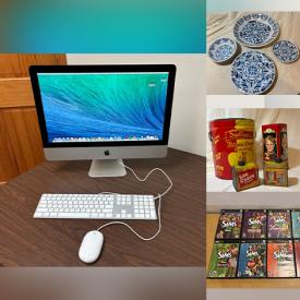 MaxSold Auction: This online auction features iMac computer, dash cam kit, tools, toys, stoneware, garden tools, decorative tins, new work gloves, Sentry safe, vintage bottles, Chinese diorama, small kitchen appliances, rolling bags, video games, and more!