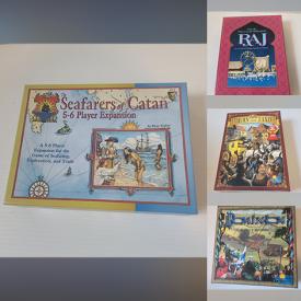 MaxSold Auction: This online auction features puzzles and board game collection, including strategy, quick match, survival, expansion packs, art, scavenger hunt, racing, Chinese chess, role-playing, travel, questioning, builders, fantasy, German editions, children’s, word, and much, much, more!!!n