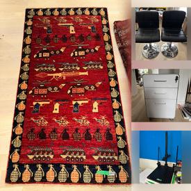 MaxSold Auction: This online auction features bar stools, electric desk, phototherapy system, men’s clothing & shoes, home health aids, TV, printer, office supplies, power & hand tools, tambour, small kitchen appliances, Persian rugs, Inuit print, upright freezer, dehumidifier, bike, garden tools, planters, DVDs, cameras & lenses, and much, much, more!!!