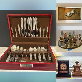 MaxSold Auction: This online auction features mantel clocks, vintage chaise lounge, vintage curio cabinet, bar stools, small kitchen appliances, TVs, cedar chest, vintage writing desk, secretary desk, vintage vanity sets, perfume bottles, cookware, teacup/saucer sets, fishbowl planter, bike, golf clubs, fishing gear, camping gear, toys, oil lamps, garden tools, sports collectibles, power & hand tools, art glass, garden art, G Armani figurines, printer, collector plates, decorative teapots & plates, vintage table lighters, milk glass, transferware, vintage books, children’s books, vintage ashtrays, costume jewelry, thimble collection, and much, much, more!!!