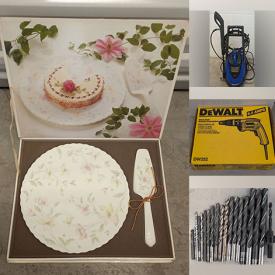 MaxSold Auction: This online auction features portable AC unit, antique washboard, Royal Doulton figurines, vintage Pyrex, collector plates, Lladro figurine, coin, planter, guitar, small kitchen appliances, golf clubs, massage table, TV, power & hand tools, garden tools, comics, power washer, bar stool, lawn mower, and more!