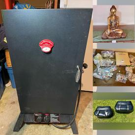 MaxSold Auction: This online auction features brass collectibles, power tools, LED panel lights, drafting table, infant clothing, stamps, drone, Barbie clothes, watches, storage totes, garden art, coins, binoculars, cameras & lenses, small kitchen appliances, decorative plates, DVDs, camping gear, smoker, exercise equipment, office supplies, lawnmower, chainsaws, vintage books, and more!