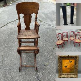 MaxSold Auction: This online auction features teacup/saucer sets, oil paintings, settee, art pottery, Depression glass, vintage tools, vintage bottles, vintage windows, vintage humidor cabinet, area rug, hand tools, and more!