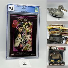 MaxSold Auction: This online auction features learning guitar, Funko Pop, Snowbabies, duck decoy, sports collectibles, kids’  books, sports trading cards, train cars & track, fishing gear, power & hand tools, jerseys, kids’ shoes, vinyl records, pet products, and more!