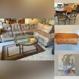 MaxSold Auction: This online auction features telescope, sewing machine, yarn, buttons, miniature pewter, bar stools, sectional coach, floor lamp, live plants, area rug, art pottery, small kitchen appliances, steins, Mexican pottery, air compressor, women’s clothing & footwear, jewelry cabinet, roll-top desk, Sentry safe, office supplies, Sue Coleman art, fitness gear, patio furniture, yard art, planters, costume jewelry, watches, cedar chest, and more!
