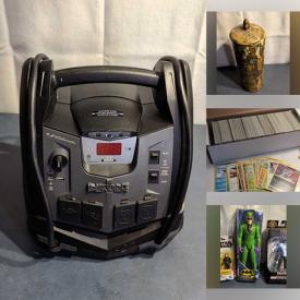 MaxSold Auction: This online auction features art pottery, hand tools, vintage art books, action figures, vintage children’s books, vintage model trains, DVDs, men’s shoes, Cricuts & supplies, tile art, small kitchen appliances, coins, banknotes, sports trading cards, Pokemon cards, Magic: The Gathering cards, craft supplies, art glass, NIP Hot Wheels, NIP action figures, air compressor, and more!