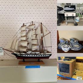 MaxSold Auction: This online auction features antique china cabinet, antique Blue Willow, art pottery, ginger jars, area rugs, TVs, decorative fireplace screen, nautical collectibles, milk glass, vanity sets, costume jewelry, fabric, watches, ship model, vinyl records, candle topper collection, games, decanters, Depression glass, art supplies, slate plaques, mantel clocks, office supplies, angel figurines, computer desk & chair, vintage books, small kitchen appliances, vintage tin collection, upright freezer, BBQ grill, garden tools, power & hand tools, plant pots, ladders, and much, much, more!!!