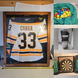 MaxSold Auction: This online auction features DVDs, games, decorative plates, puzzle, sports trading cards, jersey, doll houses, women’s shoes, toys, art & craft supplies, small kitchen appliances, power tools, indoor garden kit, wheelchair, NIB portable wardrobes, snorkling set, pet products, toddler items, fitness gear, painting supplies, outside basketball hoop, playhouse, ball pit balls, and more!