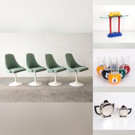 MaxSold Auction: This online auction features vintage space-age ball chairs, vintage chrome cantilever chairs, metal serving trolleys, vintage brass sconces, espresso cups/saucer sets, desk & table lamps, antique carved wood panel, and much, much, more!!!