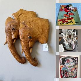 MaxSold Auction: This online auction features wood carvings, bronze statues,  JJ Cromer art, vintage postcards, Paris ephemera, cast iron toys, vintage Disney, Lladro figurine, and more!