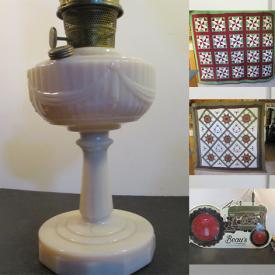 MaxSold Auction: This online auction features quilts, brass collectibles, sports trading cards, Depression glass, barrister's bookcase, vinyl records, Chinese shadow boxes, comics, art glass, NIB Lego sets, metal wall art, Peking Opera collectibles, Royal Doulton figurine, Carnival glass, nesting dolls, KLM houses, collector plates, Pokemon cards, DVDs, and more!