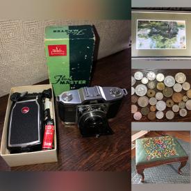MaxSold Auction: This online auction features humidifier, canning jars, hand tools, yarn, fabric, decorative plates, small kitchen appliances, Bunnykins, art & craft supplies, outerwear, tub chairs, women’s clothing & shoes, puzzles, sewing machine, costume jewelry, collector plates, plant pots, garden tools, Aladdin lanterns, vintage camera, coins, and more!