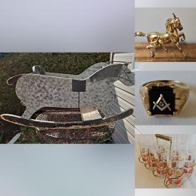 MaxSold Auction: This online auction features gold & costume jewellery, watches, Christmas village, chest freezer, vintage wicker chairs, slipper chair, BBQ grill, antique transferware, cranberry glass, trinket boxes, vintage windows, porcelain doll, Robert Bateman print, model trains, Maxwell pottery, collector plates, decorative plates, art glass, Art Deco planter, Blue Mountain pottery, crafting supplies, scarves, and more!
