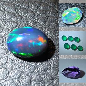 MaxSold Auction: This online auction features jade ring, gemstone bracelets, and loose gemstones, including opals, rubies, sapphires, amethysts, garnets, aquamarines, peridots, tourmalines, citrines, tanzanites, sphenes, moonstone, quartz, and more!