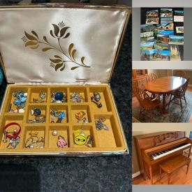 MaxSold Auction: This online auction features upright piano, collector plates, bar stools, vintage tube radio, porcelain pomander figurines, small kitchen appliances, decorative plates, hardware, chainsaw, vintage bottles, teacup/saucer sets, patio furniture, gazebo, NIB PartyLites, planters, costume jewelry, vintage postcards, and more!