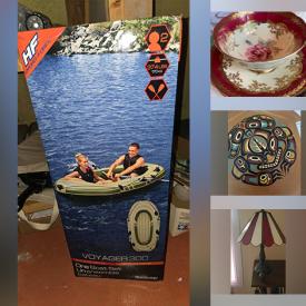 MaxSold Auction: This online auction features live plants, soapstone carving, Lladro figurine, Hummel, art glass, TV, lift chair, stereo components, Belleek, Bunnykins, teacup/saucer sets, small kitchen appliances, Indigenous art, barrister bookcase, sleeper sofa, desk ensemble & chair, tandom bike, snowshoes, garden tools, solar lights, power & hand tools, gazebo, snow thrower, lawnmower, patio furniture, BBQ grill, games, home health aids, stained glass lamp, DVDs, desk, Precious Moments, secretary desk, office supplies, inflatable boat, refrigerator, wet suit, and much, much, more!!!
