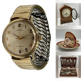 MaxSold Auction: This online auction features watches, loose gemstones, banknotes, coins, MCM banquette, antique steamer trunk, area rug, Victrola phonograph, Limoges boxes, botanical prints, wooden sculptures, minerals, salt cellar collection, vintage jugs, brass collectibles, antique slag glass lamp, vintage advertising ashtrays & pitchers, cloisonne vases, framed engravings,  teacup/saucer sets, Hozelton sculptures, patio furniture, vintage toys, soapstone carvings, gold, silver, & costume jewelry, snuff bottle, antique wool winder, Royal Doulton figurines, and much, much, more!!!