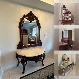 MaxSold Auction: This online auction features mirrored nightstands & vanity, antique dollhouse, Precious Moments figurines, area rugs, humidor, toys, beauty appliances, porcelain dolls, American Girl dolls, desk, video game console & games, decanter set, teacup/saucer sets, jewelry-making supplies, and more!