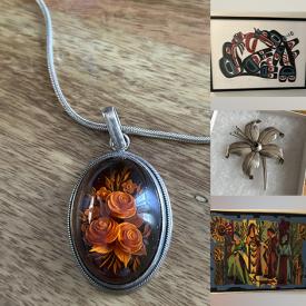 MaxSold Auction: This online auction features art pottery, stone sculpture, art glass, silver & costume jewelry, brass collectibles, Joe Mandur Jr. print, Matryoshka dolls, Peggy Nisbet dolls, vintage marionettes, and more!