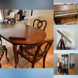 MaxSold Auction: This online auction features small kitchen appliances, stoneware crocks, art glass, area rug, upright piano, art pottery, collector plates, vinyl records, stereo components, metal wall art, cedar chest, camera, wicker furniture, divider screen, office desk & chair, BBQ grill, patio furniture, bike, garden tools, snow blower, lawn mower, power & hand tools, games, outerwear, men’s clothing, golf clubs, painting supplies, comics, vinyl records, DVDs, Swarovski figurines, refrigerator, chest freezer, garden pots, and much, much, more!!!