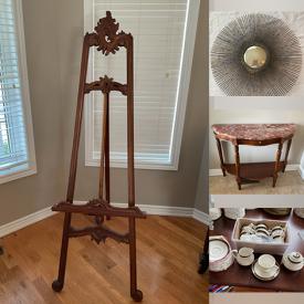 MaxSold Auction: This online auction features area rug, metal sculpture, art glass, art pottery, beauty appliances, MCM sunburst wall art, porcelain doll, power & hand tools, hardware, vintage cut crystal table lamps, teacup/saucer sets, fans, Willow Tree, games, patio furniture, garden art, stained glass panel, vinyl records, small kitchen appliances, outside games, room divider, chandelier, TV, craft supplies, DVDs, leather furniture, and more!