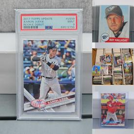 MaxSold Auction: This online auction features sports trading cards including rookies, patch, refractors, errors, stadiums, team, sealed, and more!