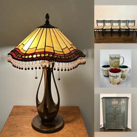 MaxSold Auction: This online auction features collectible Starbucks mugs, vintage Pyrex, planters, women’s clothing, stained glass lamps, glass waterfall table, art glass, area rugs, computer desk, fitness gear, small kitchen appliances, trinket boxes, chandelier, flute, garden tools, and more!