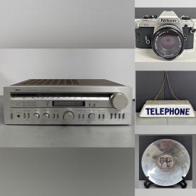 MaxSold Auction: This online auction features vintage Moorcroft, art glass, MCM metal sculptures, soapstone carvings, Lladro figurine, Royal Doulton figurines, vintage Ba-Bee rings, vintage cameras, silver & costume jewelry, watches, stereo components, vinyl records, vintage settee, helmet table lamps, modernist pendant light, Chinese zither, and more!\n