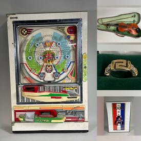 MaxSold Auction: This online auction features violin, Swarovski figurines, gold, silver & costume jewellery, Mikado Blue dishware, art glass, The Beatles collectibles, vintage pachinko machine, antique books, stereo components, Waterford decanter, vinyl records, Royal Doulton figurines, collector plates, teacup/saucer sets, Toby mug, Indigenous artwork, mantle clocks, nesting dolls, and more!