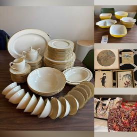 MaxSold Auction: This online auction features vintage tins, art glass, costume jewelry, vintage toys, enamelware, decorative teapots, women’s shoes, vintage books, Lladro figurines, Mexican death mask, planters, collector plates, oil lamp, B&G Christmas plates, art pottery, Spode plates, Talavera plate, teacup/saucer sets, perfume bottles, uranium glass, milk glass, McCoy pottery, Dept 56 Christmas village, wood carvings, Bossons, antique typewriters, Asian artwork, yarn, vintage Pyrex, vintage ashtrays, and much, much, more!!!